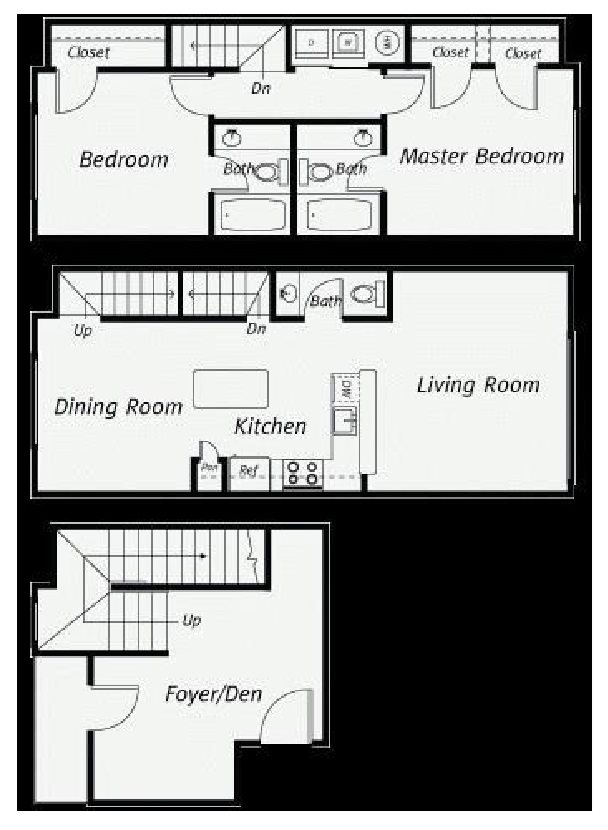 Salix Juanita Village_Kirkland WA_Floor Plan_Two Bedroom Townhouse D Salix Juanita Village_Kirkland WA_Floor Plan_Two Bedroom Townhouse D